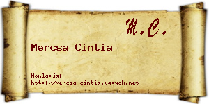 Mercsa Cintia névjegykártya